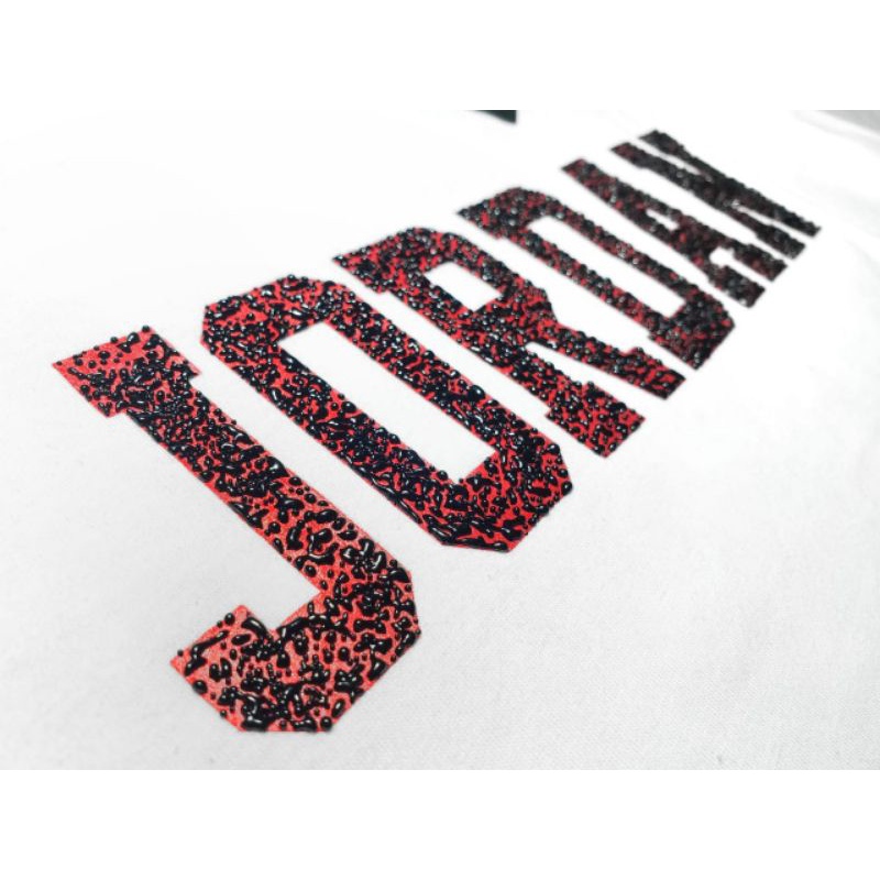 KAOS T-SHIRT JORDAN FLOKING TIMBUL SUGAR PRINT FULLTAG&amp;LEBEL PREMIUM UNISEX