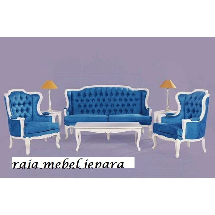 set sofa klasik cat white duco jepara, mebel jepara