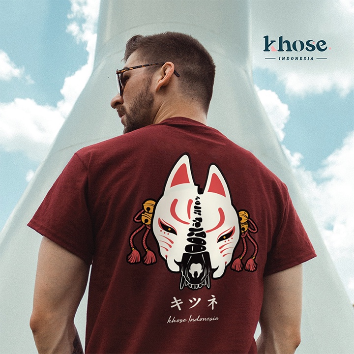 KHOSE T-SHIRT KITSUNE KODE W-10 / KAOS OVERSIZE RETRO KEREN