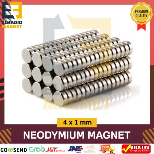Magnet Neodymium Permanen N52 4x1mm - Disk Koin Tipis Per PCS