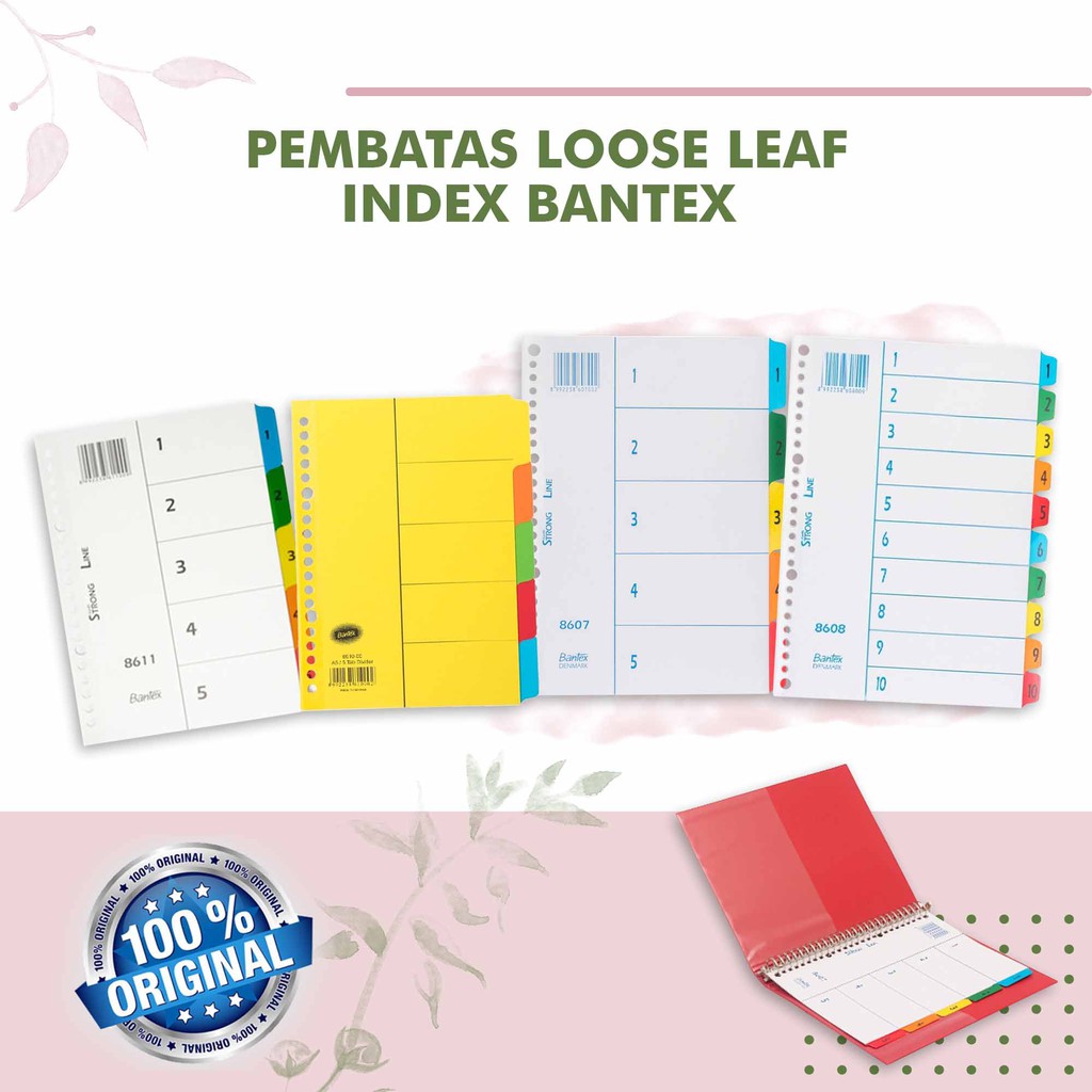 

PEMBATAS LOOSE LEAF (8611 00) A5 1-5 INDEX BANTEX