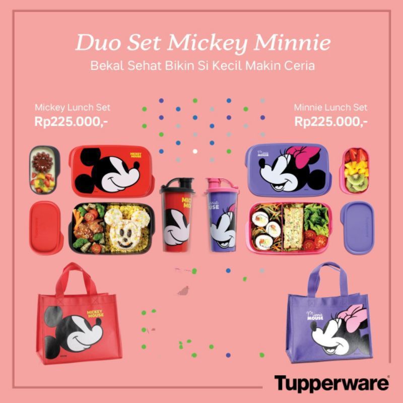 TUPPERWARE SET LUNCH MICKEY / MINNIE MOUSE