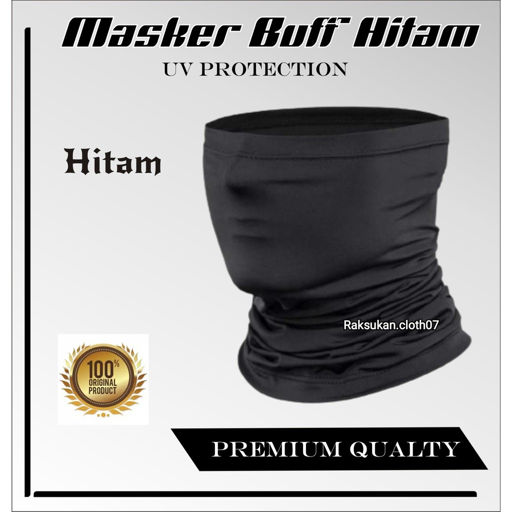 masker buff pria tebal polos hitam