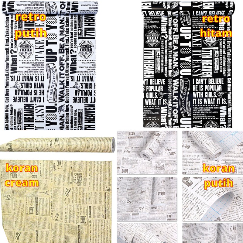 WALLPAPER KORAN WALPAPER WALLPEPER MOTIF RETRO VINTAGE CAFE KASET SEPEDA WALL NEWS PAPER STIKER STICKER SETIKER DINDING TEMBOK DEKORASI RUMAH DEKOR LEMARI MEJA HITAM PUTIH KORAN NEWSPAPER KOREA DECOR RUANG KAMAR TIDUR WELPEPER SAPI AESTHETIC MURAH
