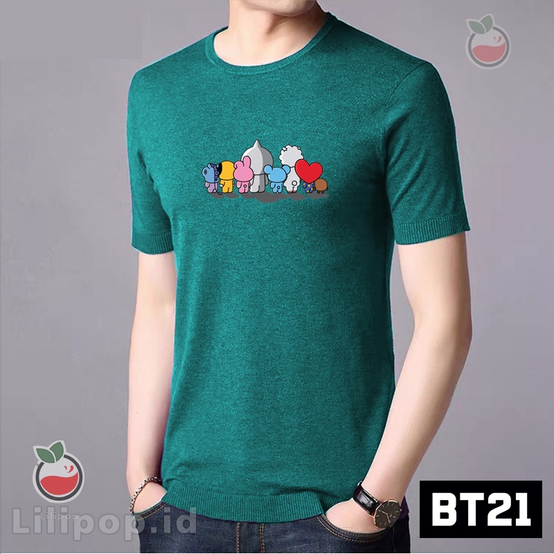 Baju kaos BTS MCD Pria wanita Atasan Lengan pendek kaos Tshirt Basic Cowok katun kombet Bt21