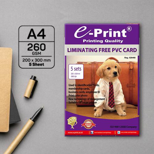 

E-Print Laminating PVC ID CARD Kertas PVC ukuran A4 (Isi 5 Set)