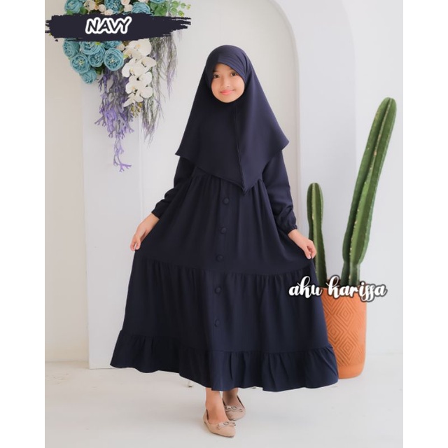 GAMIS ANAK SET ZANILA KIDS ORI AKU KARISSA DRESS SYARI KIDS ITYCREPE MUSLIMAH TERBARU