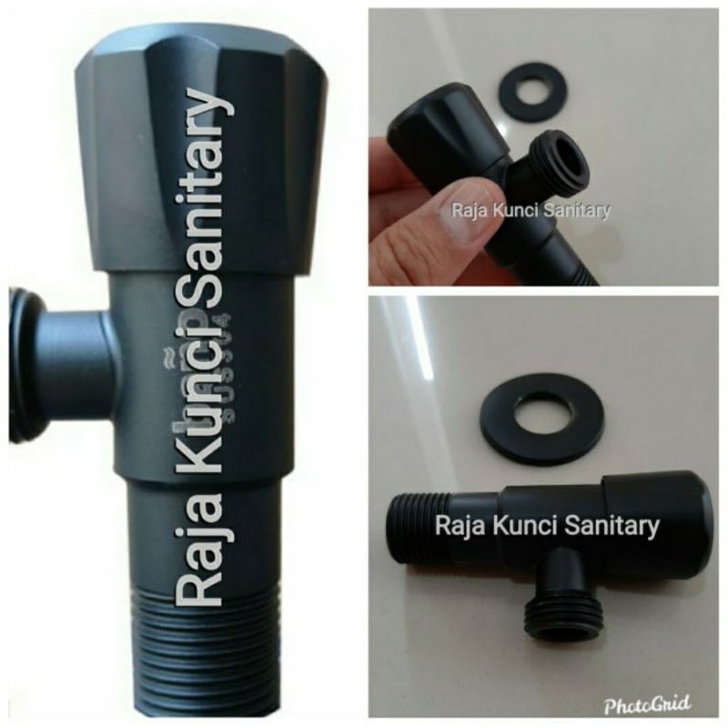 Stop Kran Single Black/Hitam/Stop Kran Double Black/Stop Kran Cabang/Stainless 304/Kloset/Wastafel