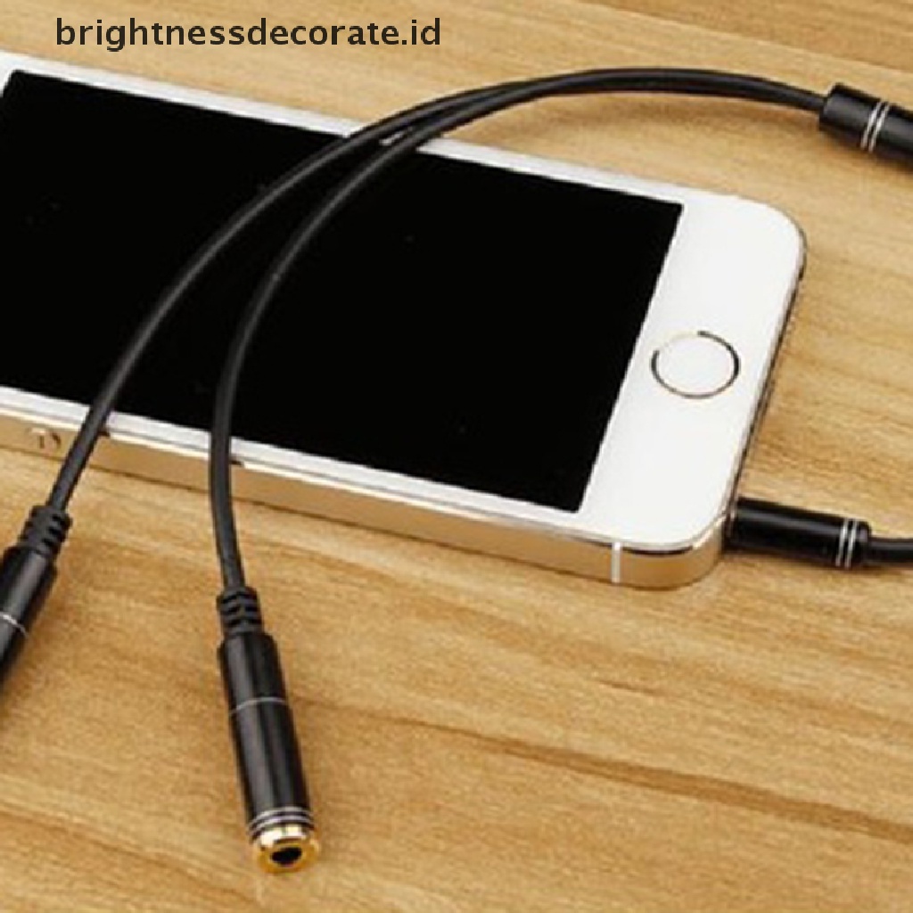 (birth) Adaptor splitter jack audio 3.5 mm + mic Untuk headphone