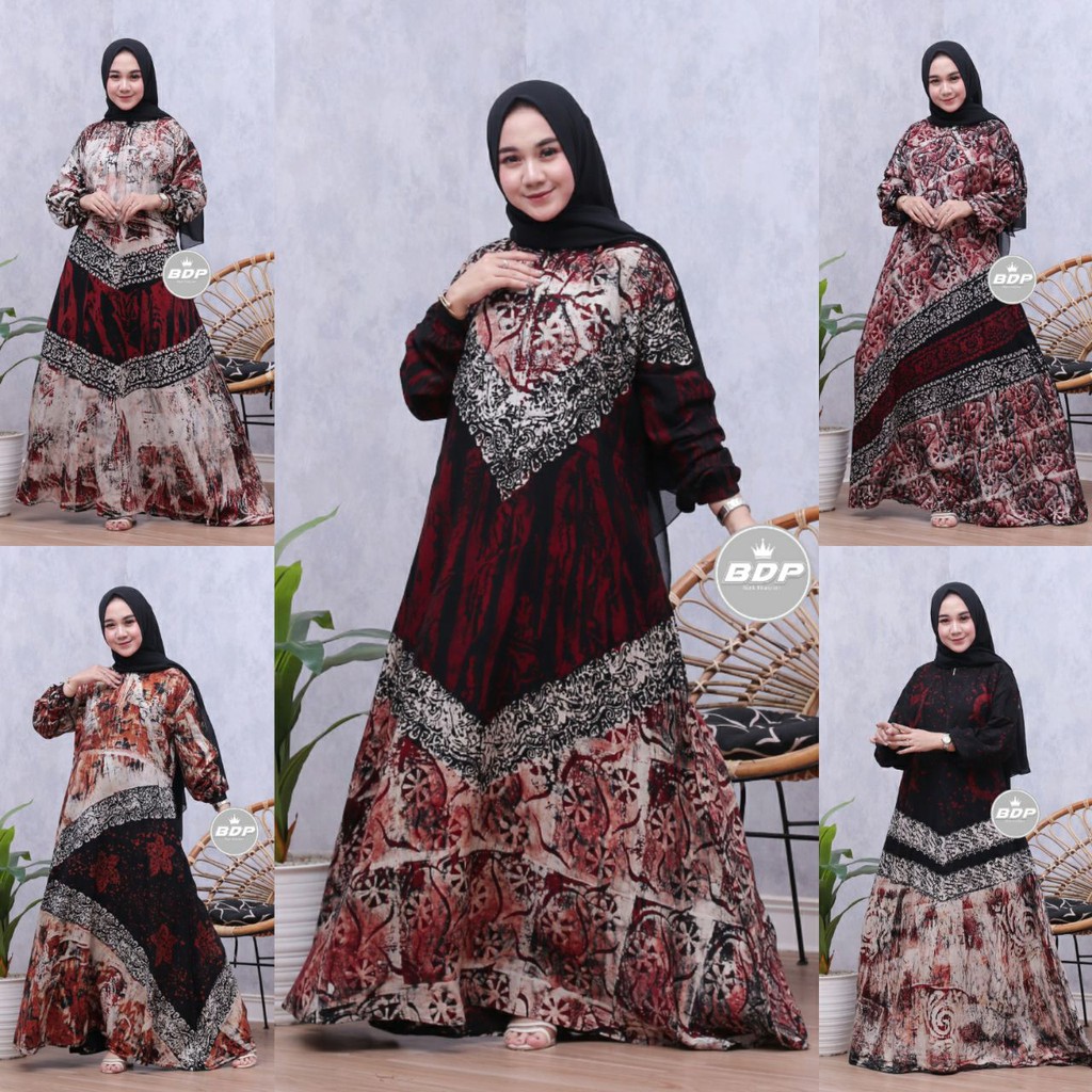 Terbaru | Gamis Twill Ori | Gamis Twiil Rayon Malaman By Batik Dianputri