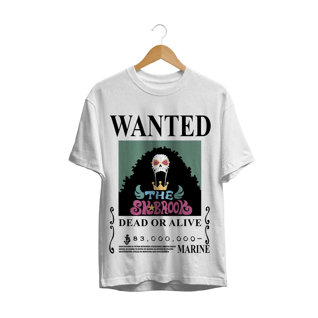 T-SHIRT BAJU ANIME ONE PIECE BROOK WANTED OP