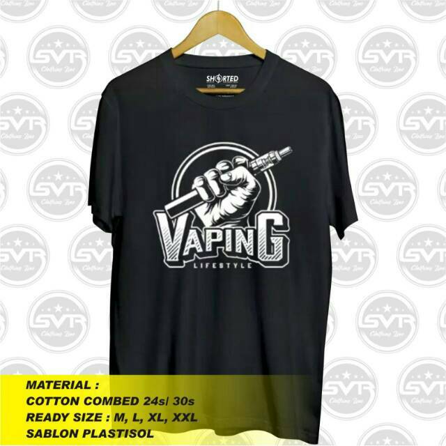 Kaos vapers| 100% cotton| sablon plastisol
