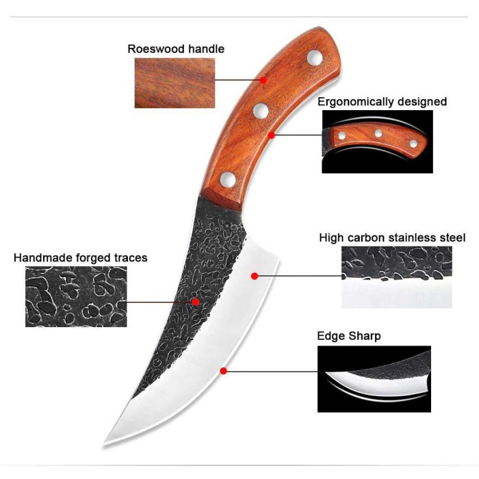 Pisau Dapur Carbon Steel Super Tajam Pemotong Daging Original Jepang