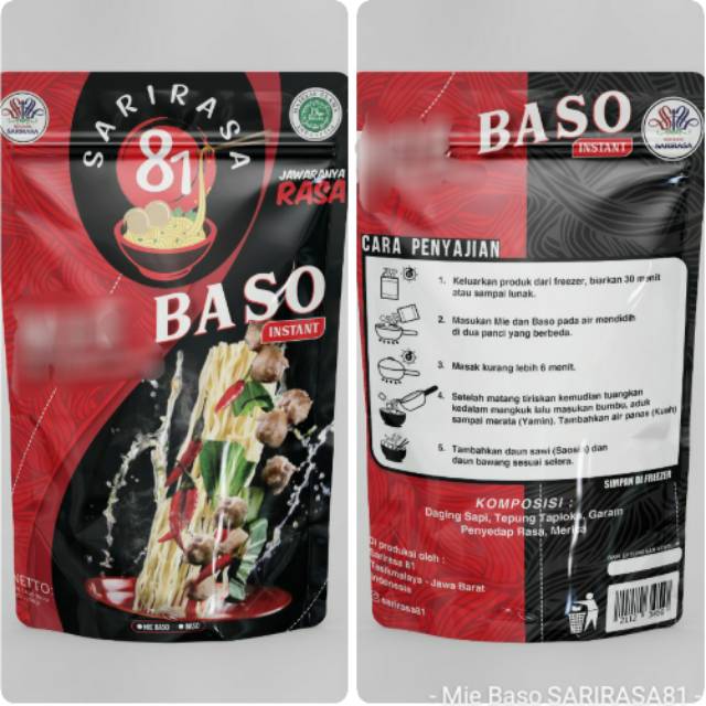 

Baso Instan SARIRASA 81 (TANPA MIE) Baso Tasik