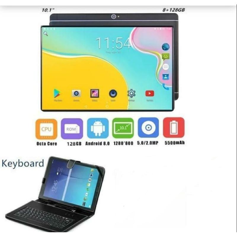 MEDIATEK TABLET 10.1 Inch Ten Core 4G GSM Network WiFi Tablet ram 8GB 128 G PC Android SATU SET