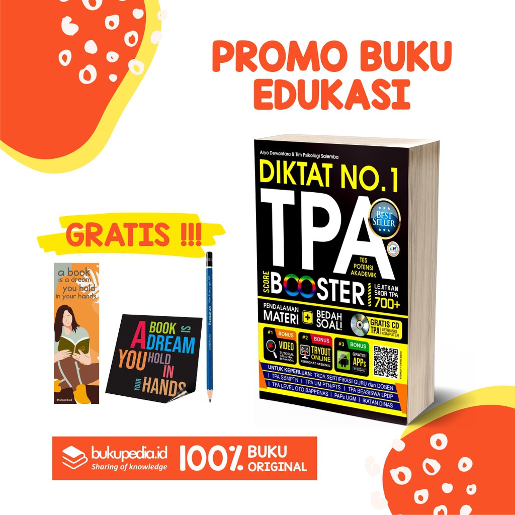 

BUKU DIKTAT NO.1 TPA BOOSTER - FORUM EDUKASI - (BONUS PENSIL 2B, BOOKMARK, STIKER)