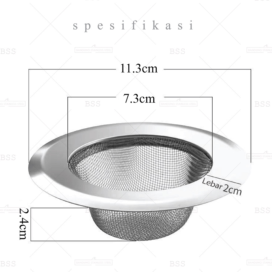 Saringan Filter Kitchen Sink Wastafel Stainless Mesh Sink Strainer Tempat Cuci Piring