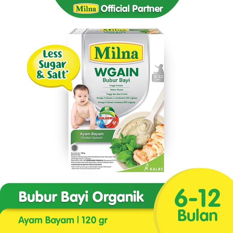 Milna Wgain Bubur Bayi Ayam Bayam 120g