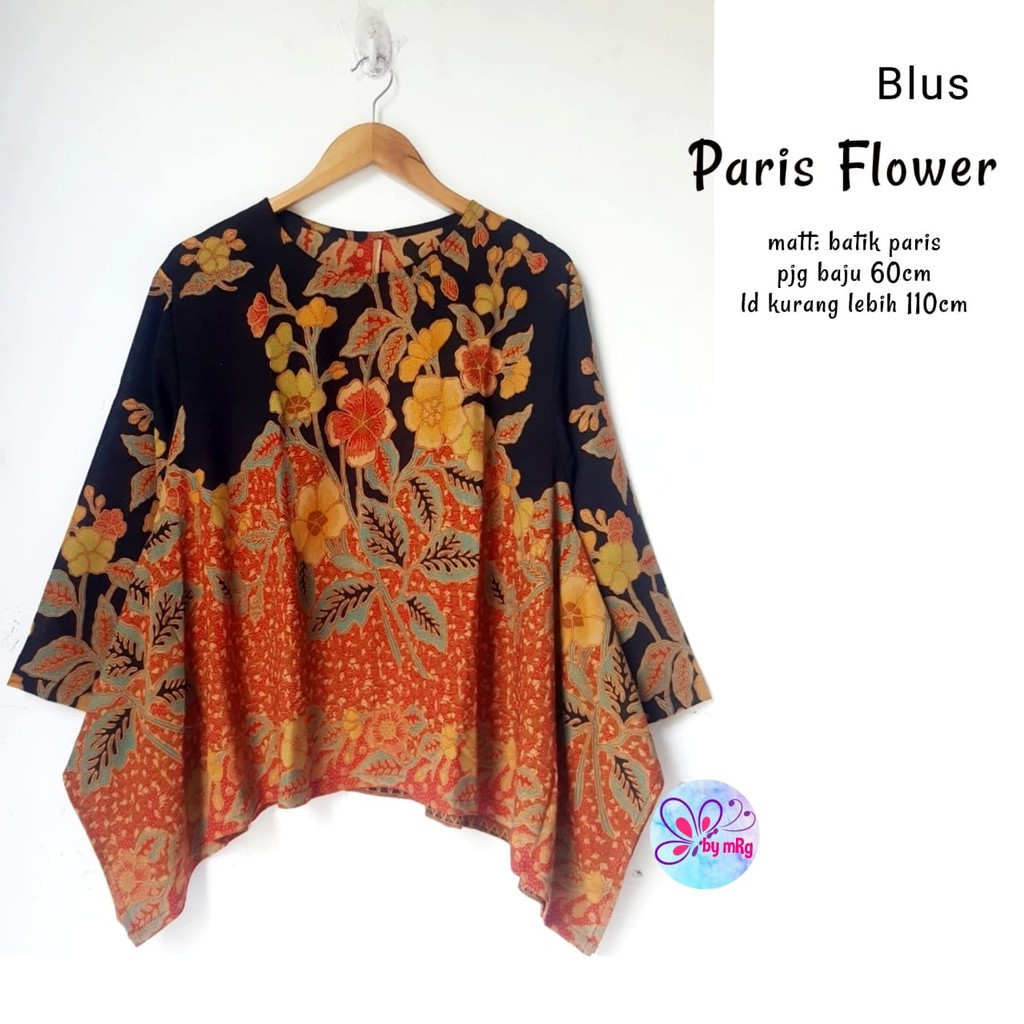 [PREMIUM] Blus Paris Flower #2 Batik Premium Atasan Batik Modern Kerja Seragam Kantor Muslim Pesta