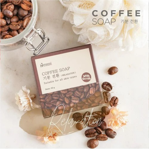 Hanasui Coffee Soap / Sabun Kopi with Coffee Scrub / 40gr / Original