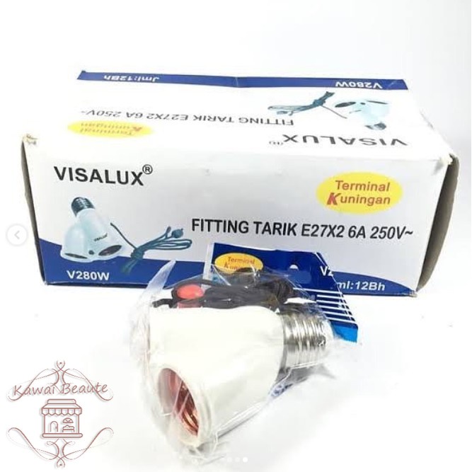 Fiting Tarik Visalux Fitting Double Kembar V280W Terminal Kuningan