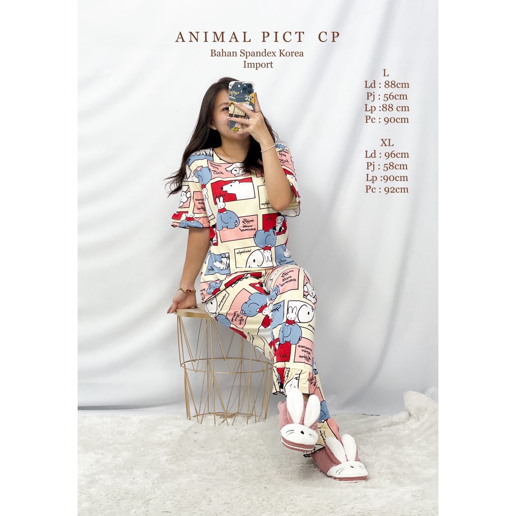 Setelan Baju Tidur Piyama Wanita Dewasa Korea Murah Animal Pict