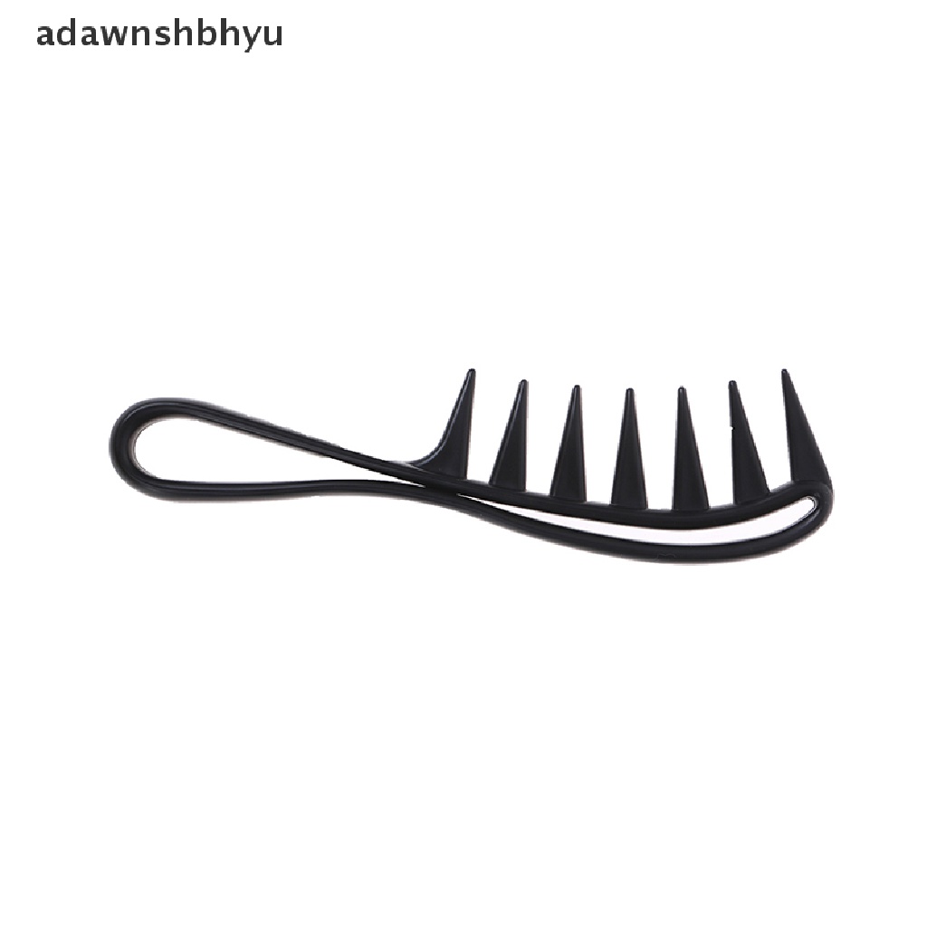 Adawnshbhyu Hiu Jumbo Gigi Lebar Hitam Handle Grip Sisir Rambut Pria Hairdressing Teeth Comb