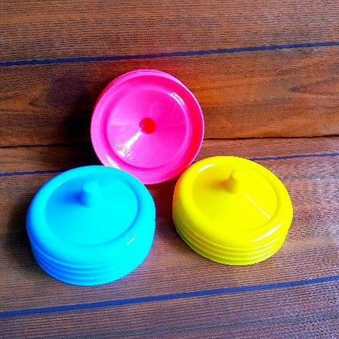 1 pcs tutup gelas plastik warna warni