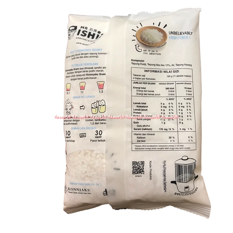 Ishii Konyaku Grain 250gr Beras Analog Tinggi Serat Pangan Ambico Kon Nya Ku Beras Jepang Sushi Rice Ishi Ishie