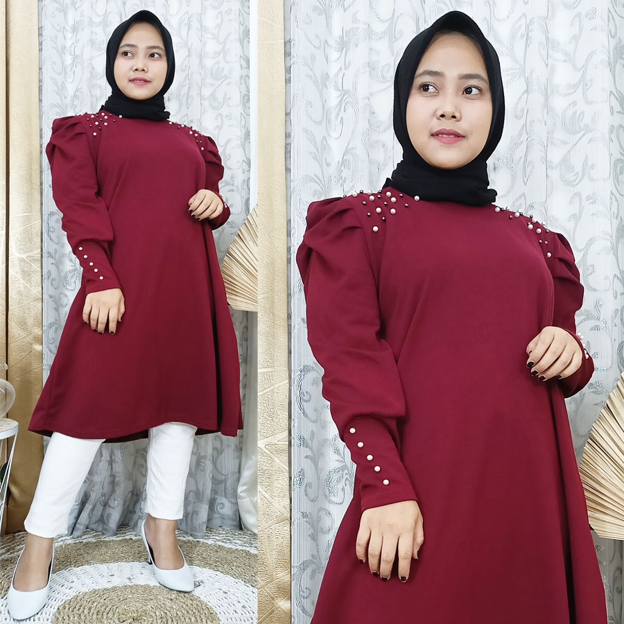 TIARA TUNIK MUTIARA LENGAN KERUT BALON GL FASHION