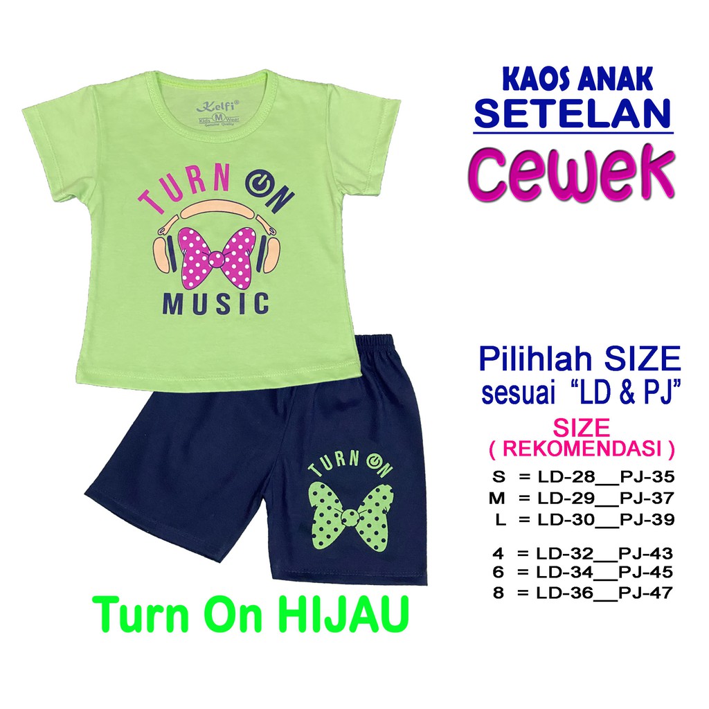 KELFI SETELAN KOMBINASI / SET BAJU ANAK CEWEK USIA 1- 8 TAHUN 