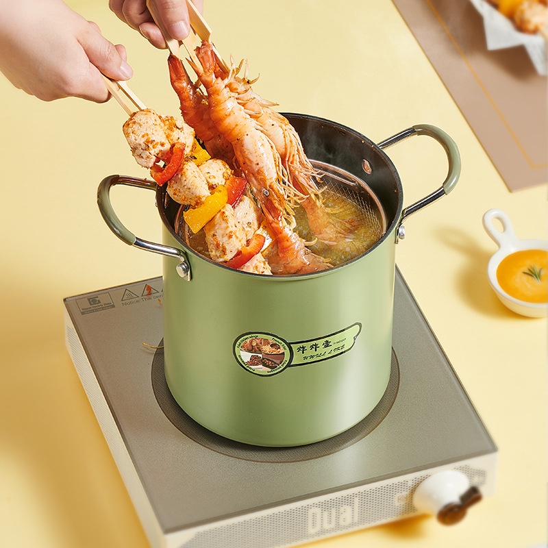 Japanese Style Noodle Pot / Mie Pot Gaya Jepang Penggorengan Anti Lengket dengan Tutup Saringan