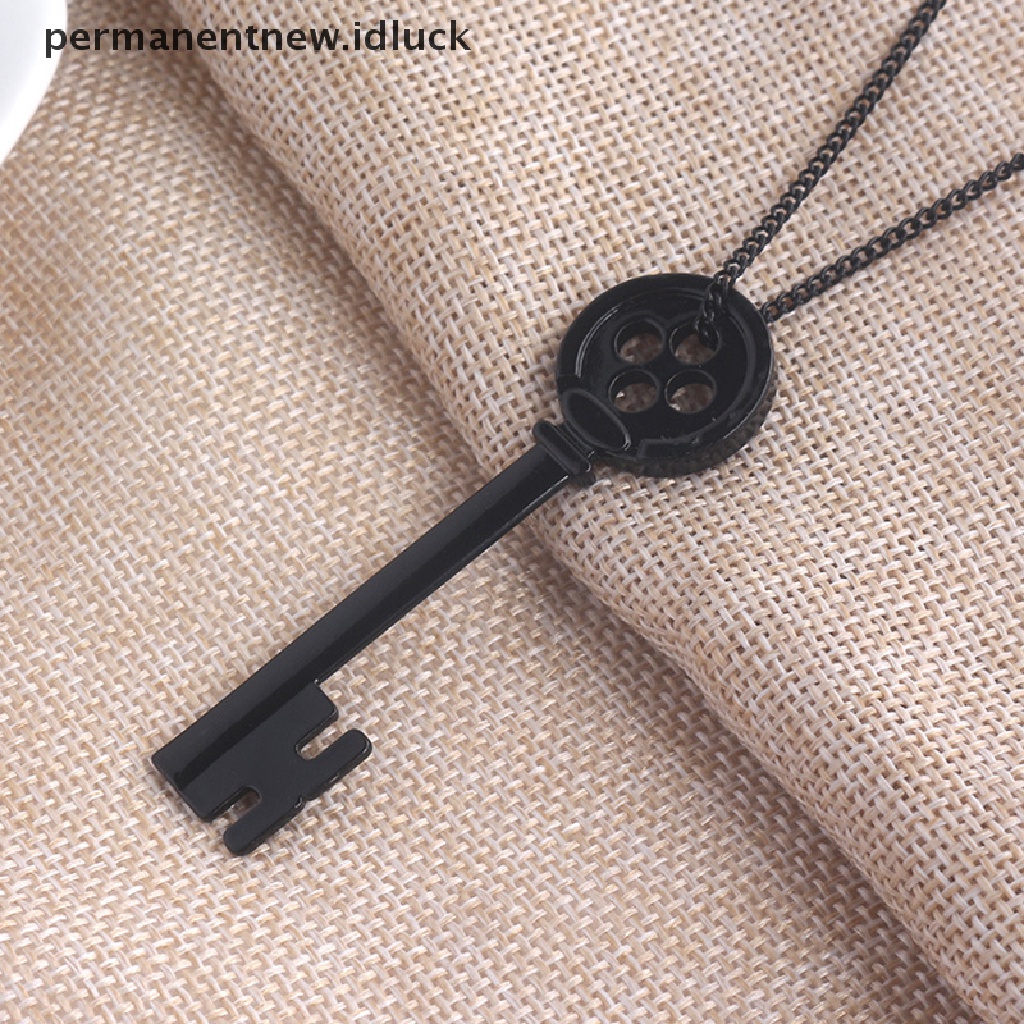 Kalung Desain Kunci Harta Karun Bahan Metal Warna Hitam Untuk Properti Halloween