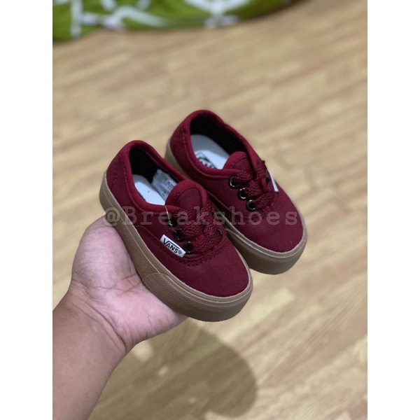 Sepatu anak autentik model tali maroon/kuning/krem/merah laki dan perempuan