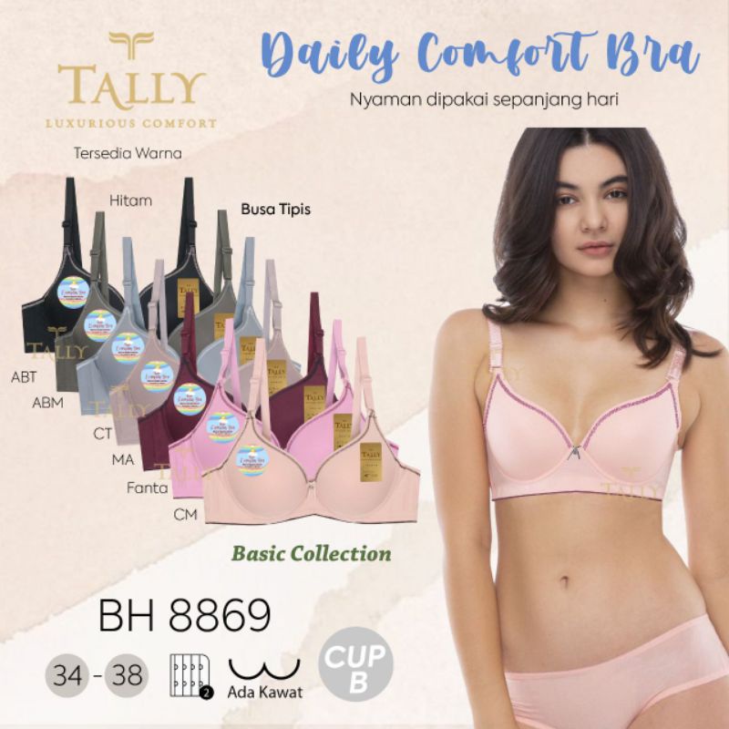 TALLY BRA BH 8869 | CUP B | BUSA SEDANG | ADA KAWAT | SIZE 34 - 38