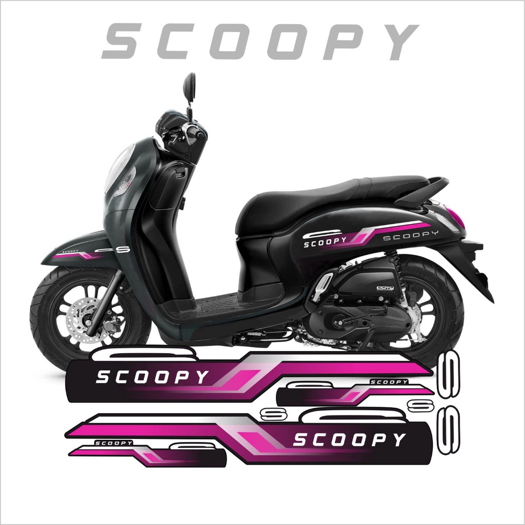 STRIPING VARIASI SCOOPY 2021 LIS MINIMALIS STICKER STIKER LIS  SCOOPY 2021 PINK MAGENTA