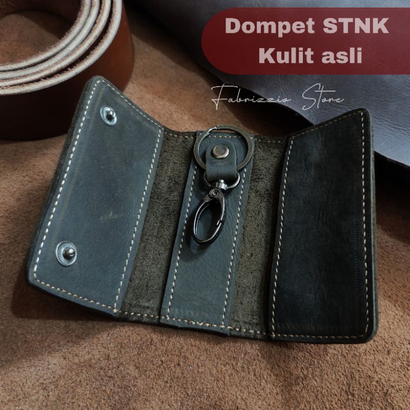 dompet stnk mobil gantungan kunci kulit asli