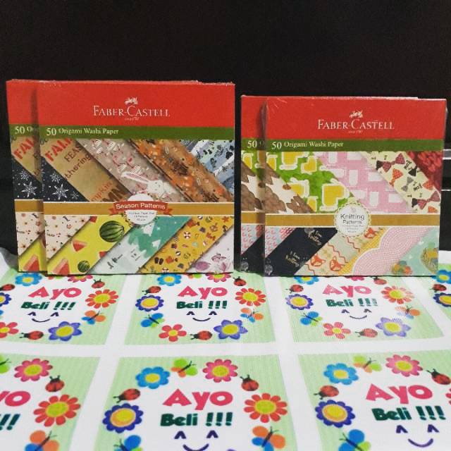 

ayobelilagi - KERTAS ORIGAMI 50 lembar kertas origami motif kertas lipat origami paper faber castell