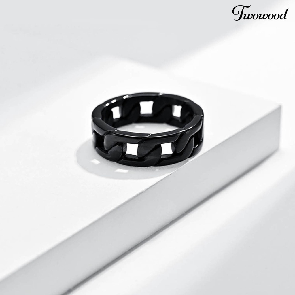 Cincin Model Rantai Twist Gaya Hip Hop Untuk Unisex