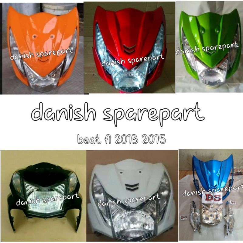 tameng depan set reflektor honda beat fi 2013 2015 / cover body depan full set lampu depan dan sein 