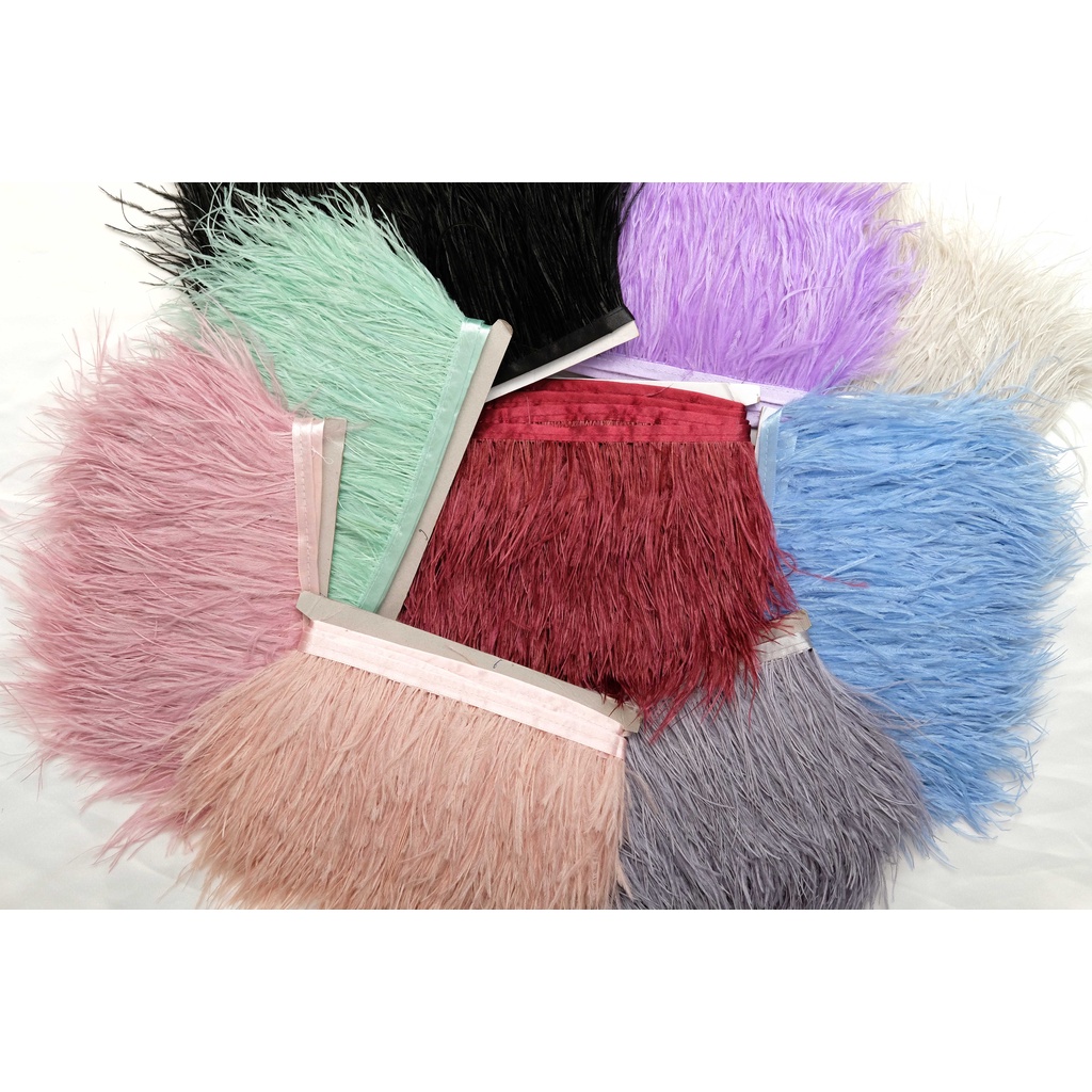 Partenzil Bulu Ostrich / Renda Bulu Panjang 1 Meter