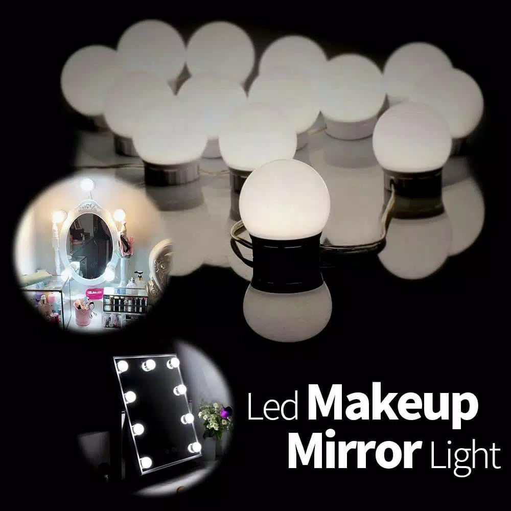 LAMPU LED MEJA RIAS MAKE UP / LAMPU KACA RIAS VANITY LIGHT IMPORT (10 Bohlam)