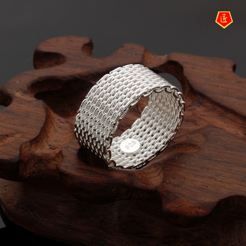 [Ready Stock]Fashion Creative Mesh Silver Ring