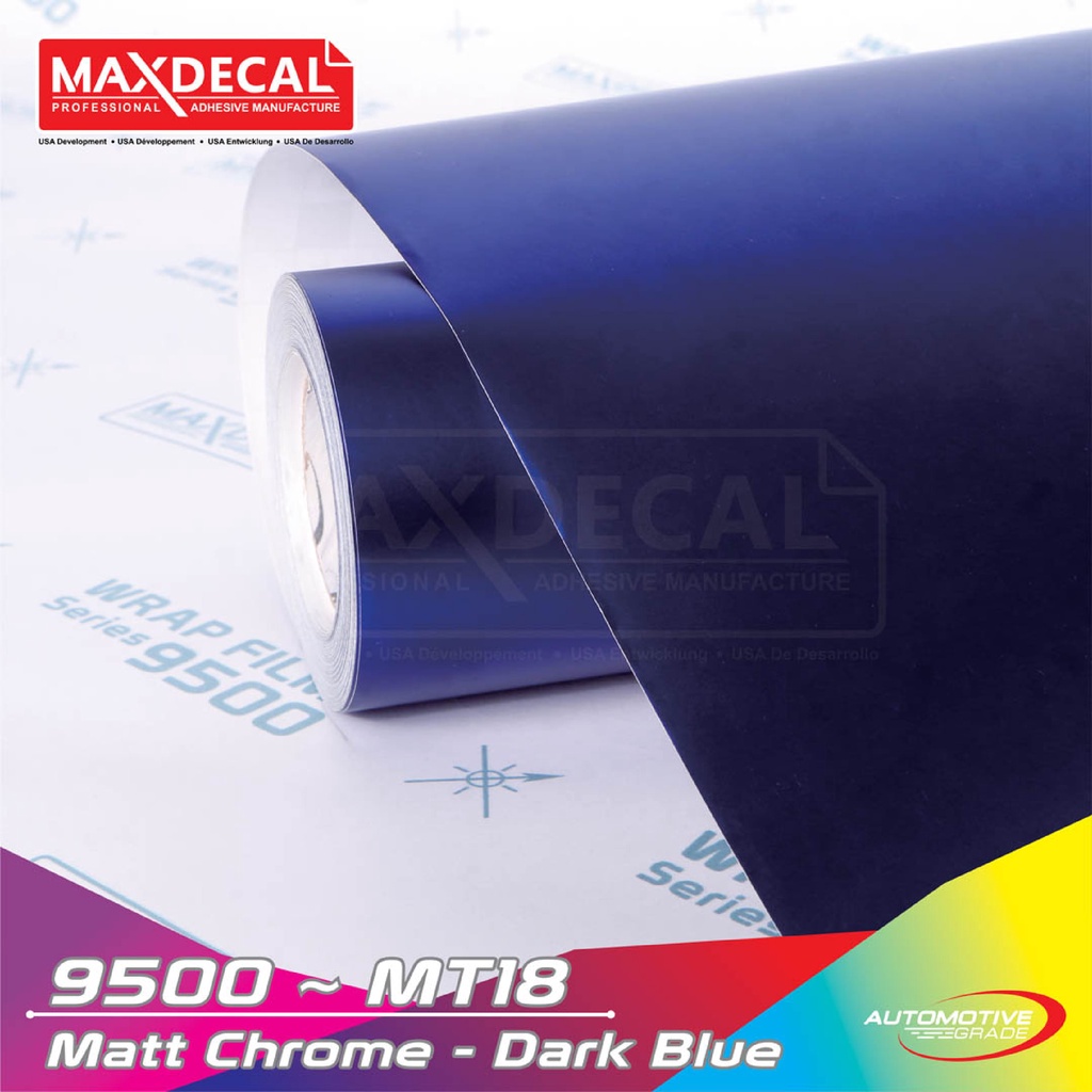 [Per Meter] MAXDECAL 9500 MT18 DARK BLUE Matt Chrome Biru Gelap Metallic Lebar 152 cm