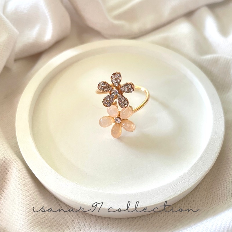 Double Flower Ring | Cincin Bunga Adjustable Cincin Unik Cincin Daisy