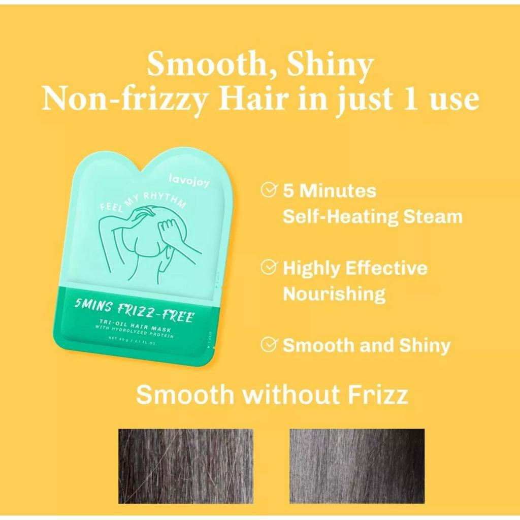 BPOM Lavojoy 5 Mins Frizz-Free Hair Mask Feel My Rhythm | Masker Rambut Tri-Oil Amino Acid Hydrolyzed Protein Smooths, Soft and Moisturizes