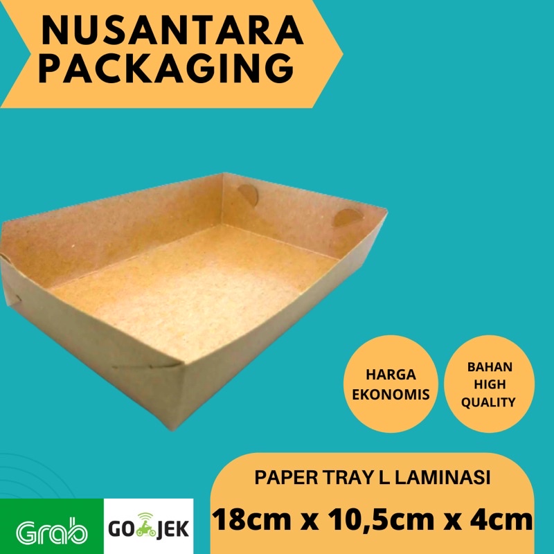 

PAPER TRAY L KRAFT / TRAY UKURAN LARGE 18x10,5x4 LAMINASI