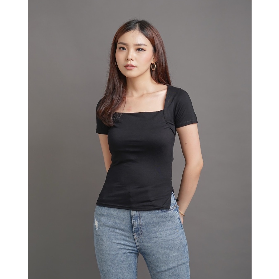 MODAVIE - REGINA Top Kaos Wanita Korean Style Baju Atasan Wanita