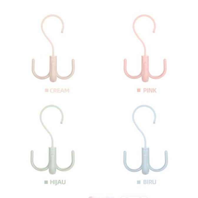 Hanger Serbaguna Dengan 4 Kait / Versatile Hanger With 4 Hooks [import]