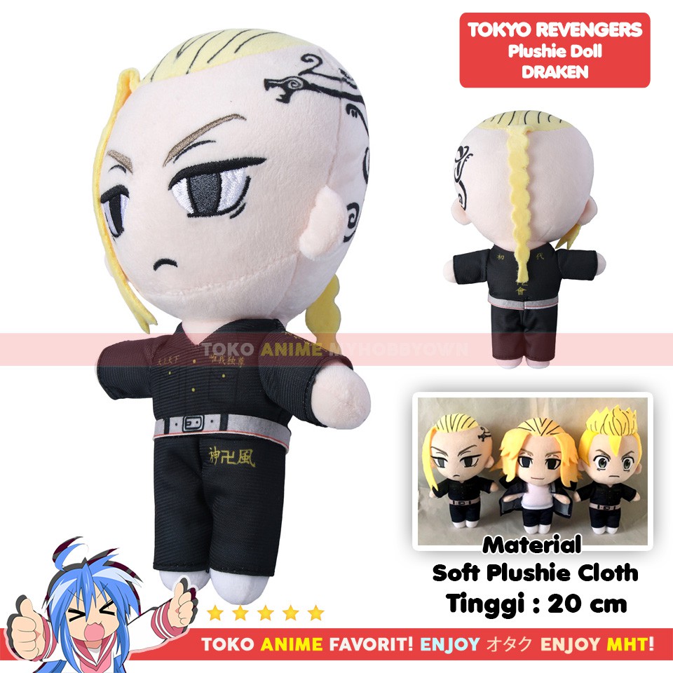 Boneka Anime Tokyo Revengers Plushie Doll Mikey Draken Takemichi Sano Manjiro Ryuguji Ken Hanagaki Tokyo Manji Chifuyu Matsuno